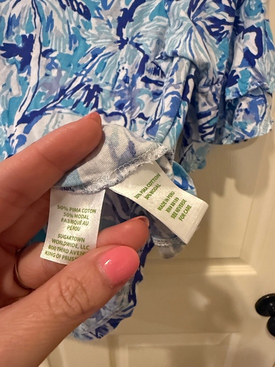 Lilly Pulitzer Lola Elephant Appeal blue top, medium - Picture 5 of 7